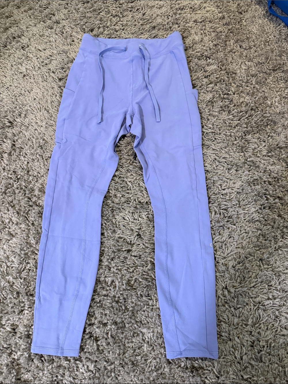 ALO Yoga Lavender Drawstring Leggings With Pockets Size Small